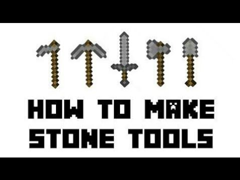 Minecraft Survival : How to make Stone Tools ( Axe , Pickaxe , Sword ...