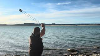 You get a better idea on distance with the water! #sling #slingshot #staffsling