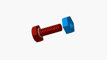 Nut and Bolt Assembly Animation #3dmodeling #automobile #creotutorial #solidworks #machine
