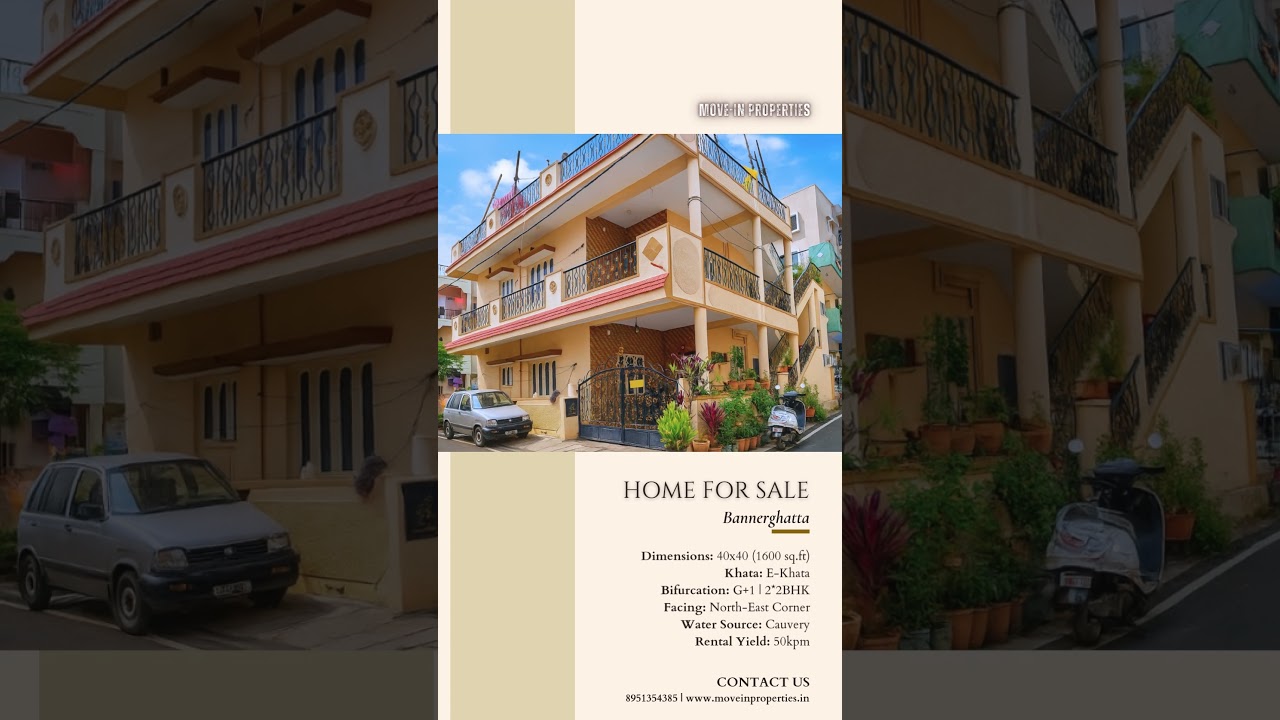Home for Sale | Bannerghatta | E-Khata | Semi Furnished | 1600 sqft | Under 2cr | Move-In Properties