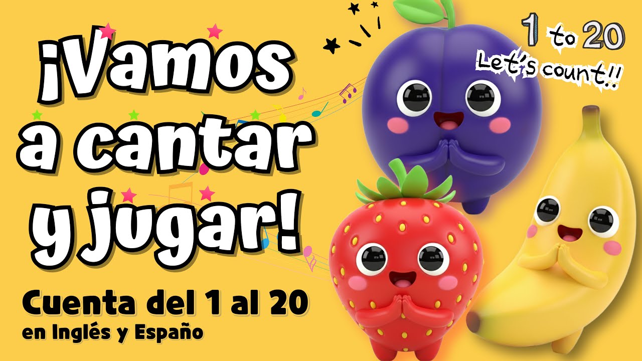 Cuenta del 1 al 20 en Inglés y Español – Canción Bilingüe para Niños con Palmas
