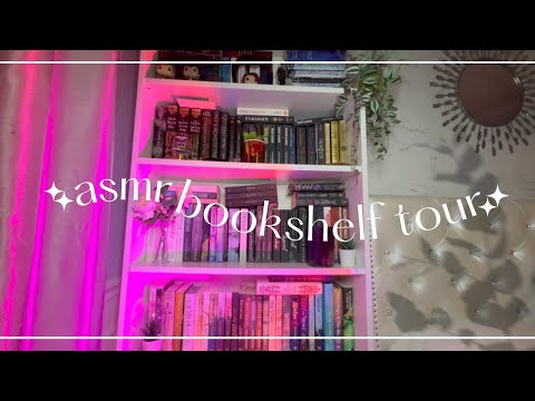asmr bookshelf tour (+ custom videos!)