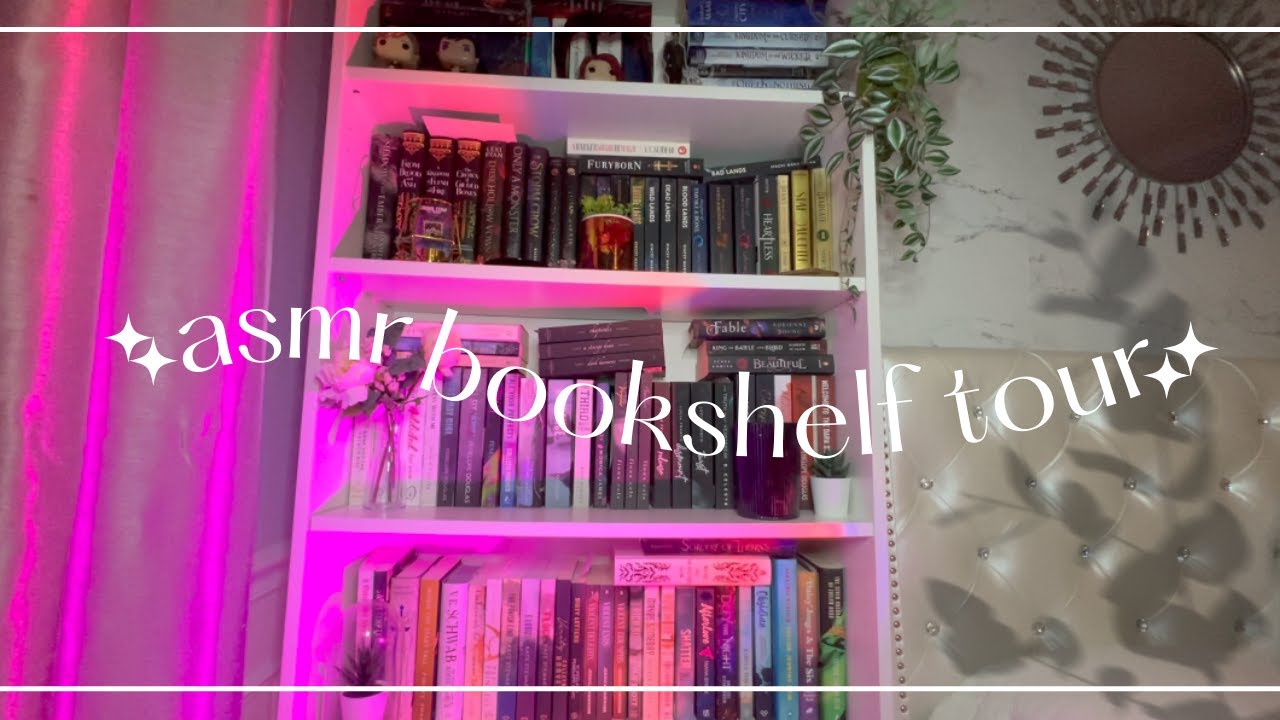 asmr bookshelf tour (+ custom videos!)