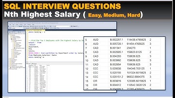 SQL Interview Questions - Nth Highest Salary by Department