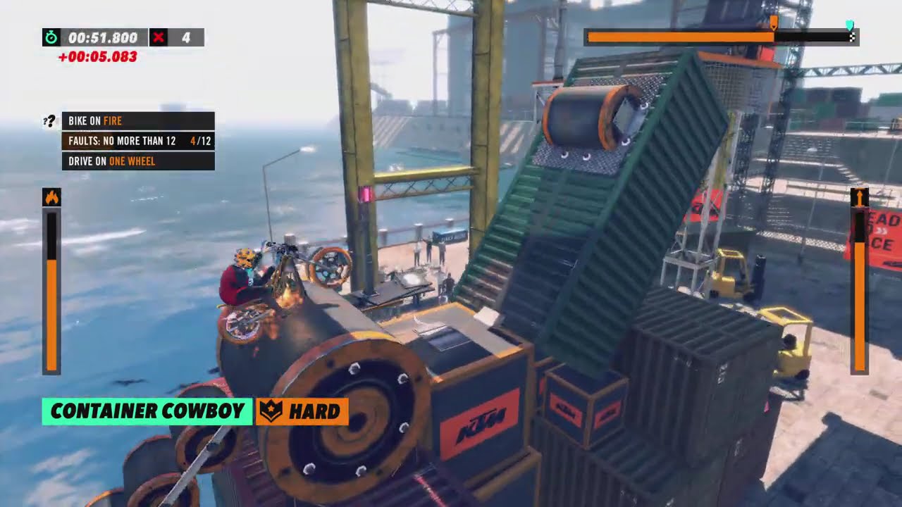 Extreme Challenge 8 - Container Cowboy Track | Trials Rising | 4K | PS5