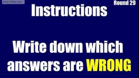 Round 29 - www.m4ths.com Challenge GCSE C Grade Target Quiz - Non Calculator - Common Misconceptions