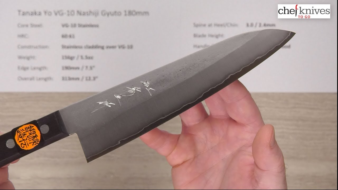Tanaka Yo Vg 10 Nashiji Gyuto 180mm Quick Look Youtube