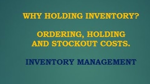 Inventory Management PART 2 | Ordering, Holding and Stockout Costs