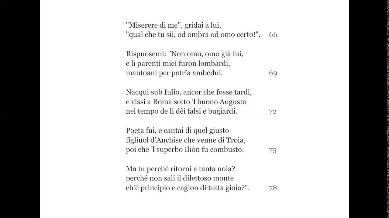 Nel Mezzo Del Cammin Di Nostra Vita Testo Completo