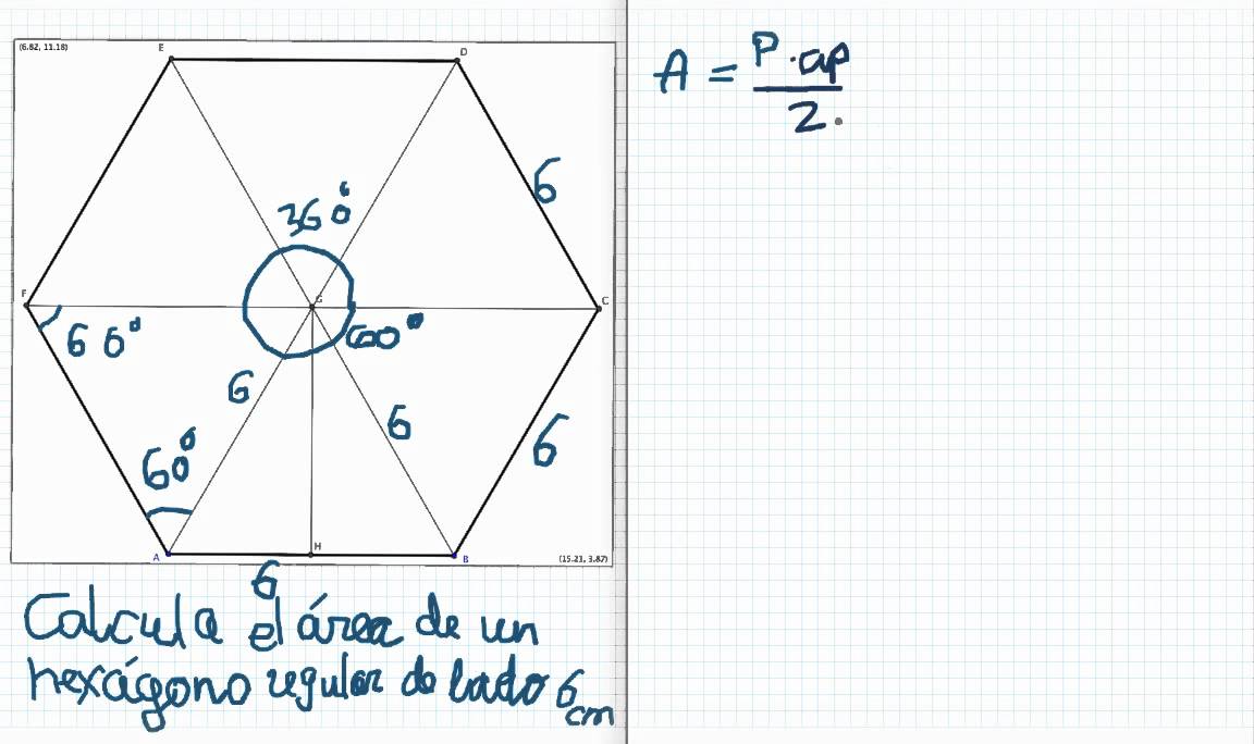 Como se calcula el area de un hexagono