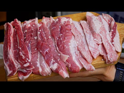 여기 부산 사람도 잘 모를걸요..? 멧돼지+흑돼지 삼겹살은 처음 먹어봅니다 ㄷㄷ