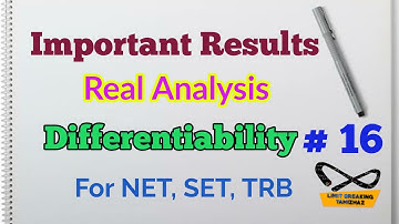 Important results on Differentiability | Real Analysis | For NET, SET, TRB | Limit breaking tamizhaz