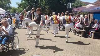 Hastings RX Morris Ladies dancing outside the Dorset in Lewes at The Sussex Day of Dance