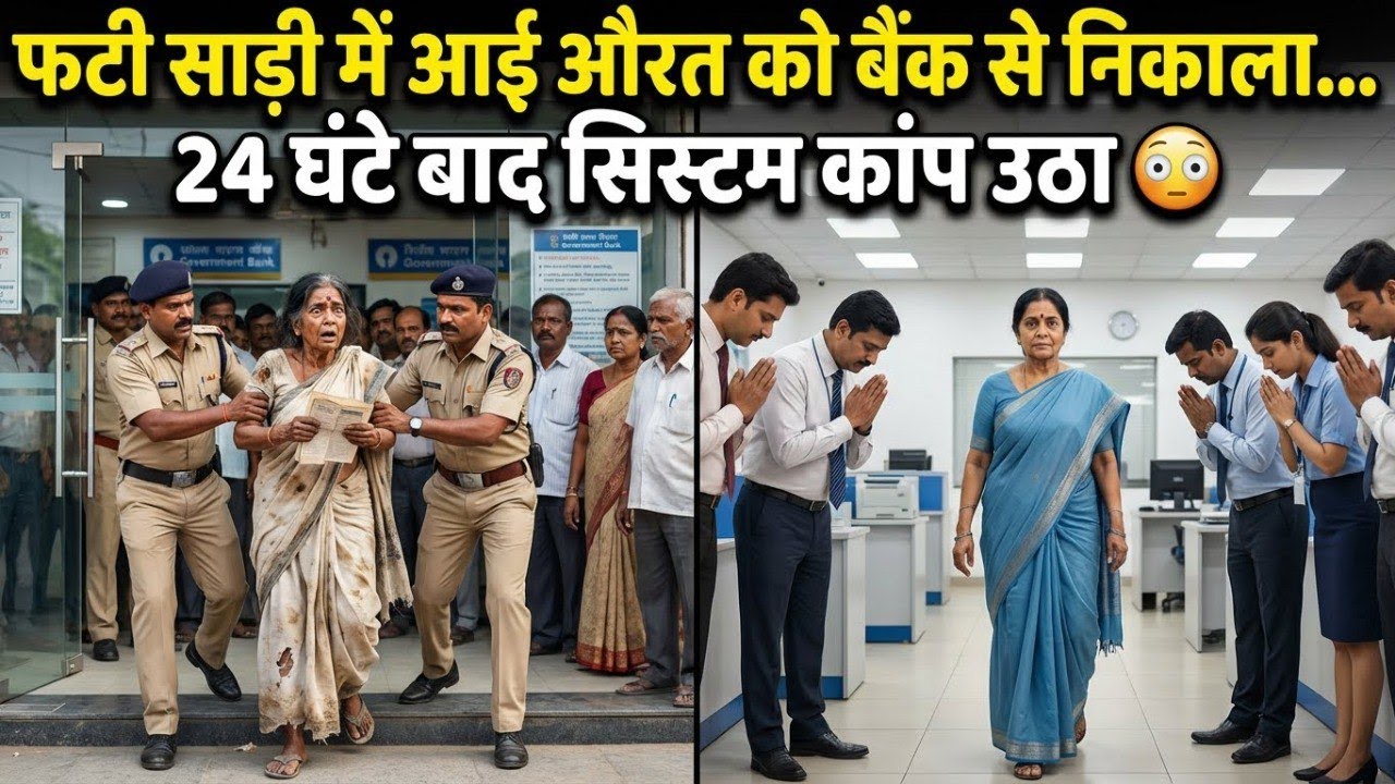 फटी साड़ी में आई औरत को बैंक से निकाला… 24 घंटे बाद सिस्टम कांप उठा 😳
