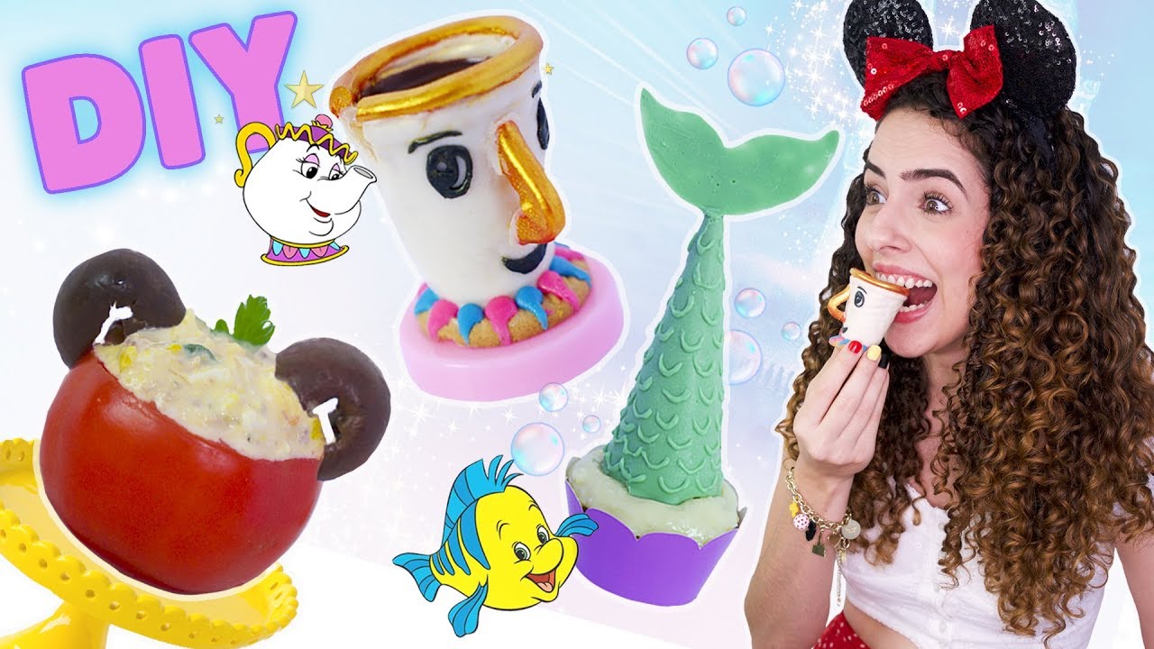 COMIDINHAS FOFAS DISNEY: TOMATE MICKEY, XÍCARA COMESTÍVEL & CUPCAKE SEREIA | Paula Stephânia