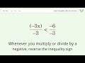 -3x-8 greater than -14 - Solve linear inequalities with one unknown