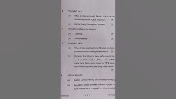 Operating System || Question Paper || BCA 3rd Semester