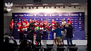 Спартаковцы сломали пресс-конференцию после победы в Кубке России