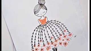 رسم بنت كيوت سهل تعليم الرسم للمبتدئين خطوه بخطوه - YouTube