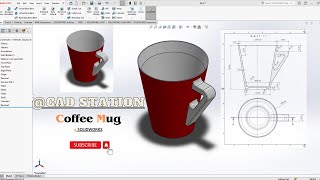 Crafting a Mug from Scratch - Sketch, Revolve, Extrude, Fillet, and Color Mastery using SOLIDWORKS