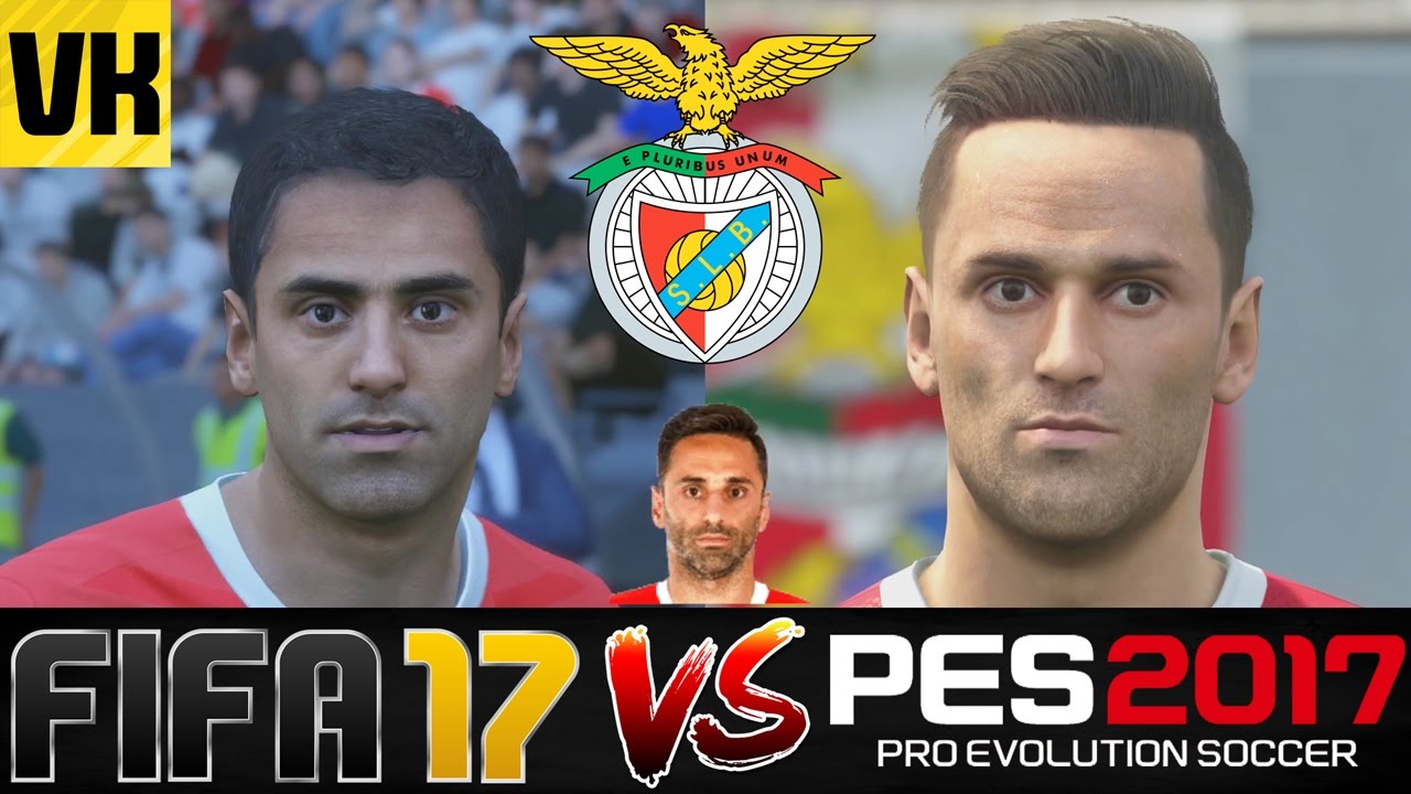 FIFA 17 VS PES 2017 VS REAL LIFE BENFICA PLAYER FACES COMPARISON (Jonas, Cesar etc)