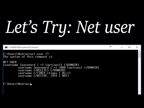 Let's try: Net user (command)