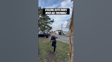Utilizing both hands when axe throwing! #shorts #axethrowing #axe #vikings #outdoors #tools #skills