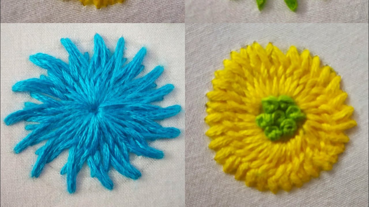 356Chemanthy stitch,basic flower stitch(Hindi/ Urdu) YouTube