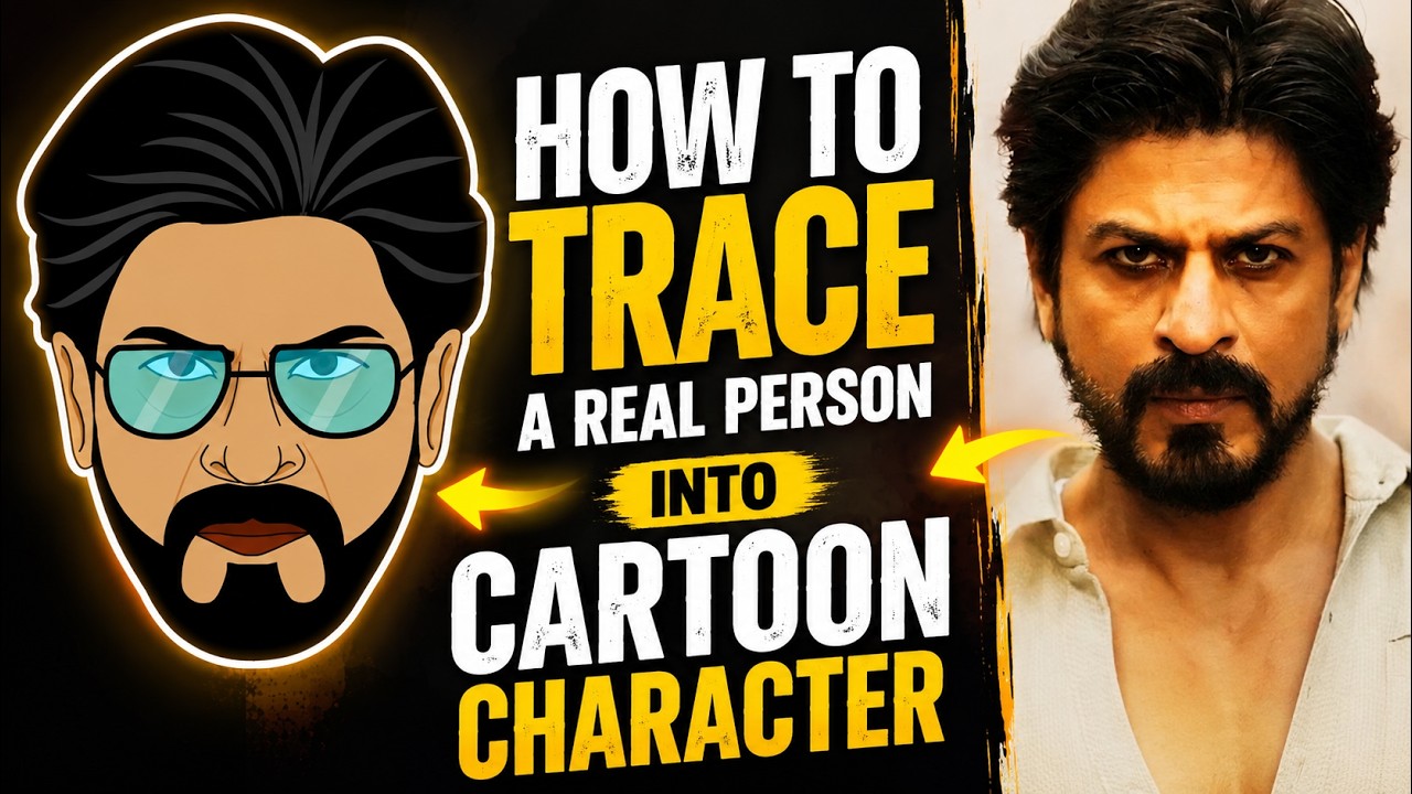 Real इंसान को Cartoon में कैसे बदलते हैं | PROFESSIONAL TRACING TUTORIAL |Photo To Cartoon Character