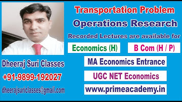 Transportation Problem | Operations Research | Quantitative Techniques | BBE V Sem