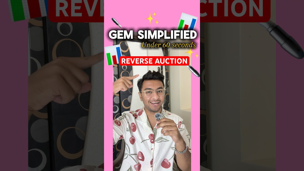 Reverse Auction Explained in Hindi #reverseauction #governmenttenders #gemportal #youtubeshorts