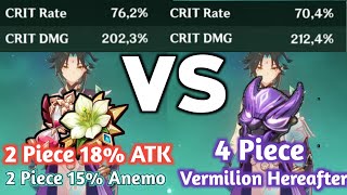 Build Xiao Artefak Vermillion Hereafter VS Viridescent and Gladiator | Genshin Impact Indonesia