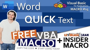 Word Quick Text | VBA Macro #15