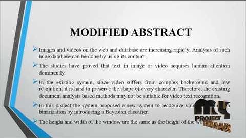 Bayesian classifier for multi-oriented video text recognition system | Final Year Projects 2016