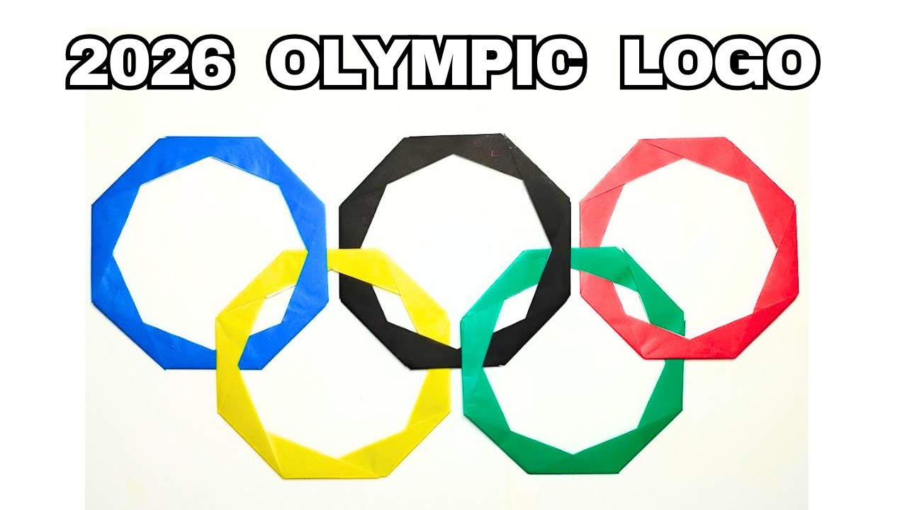 How to fold the Olympic symbol using five pieces of origami paper
