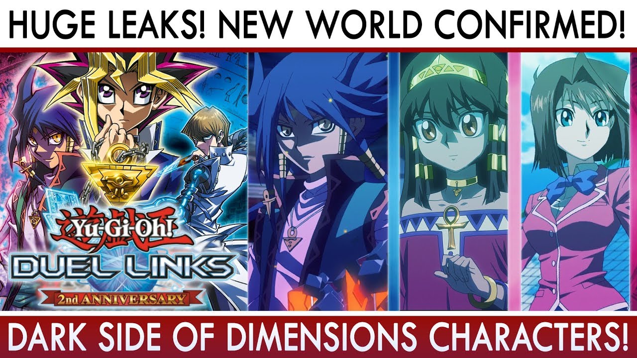 YuGiOh! Duel Links HUGE LEAKS! Dark Side of Dimensions WORLD ALL NEW CHARACTERS CONFIRMED