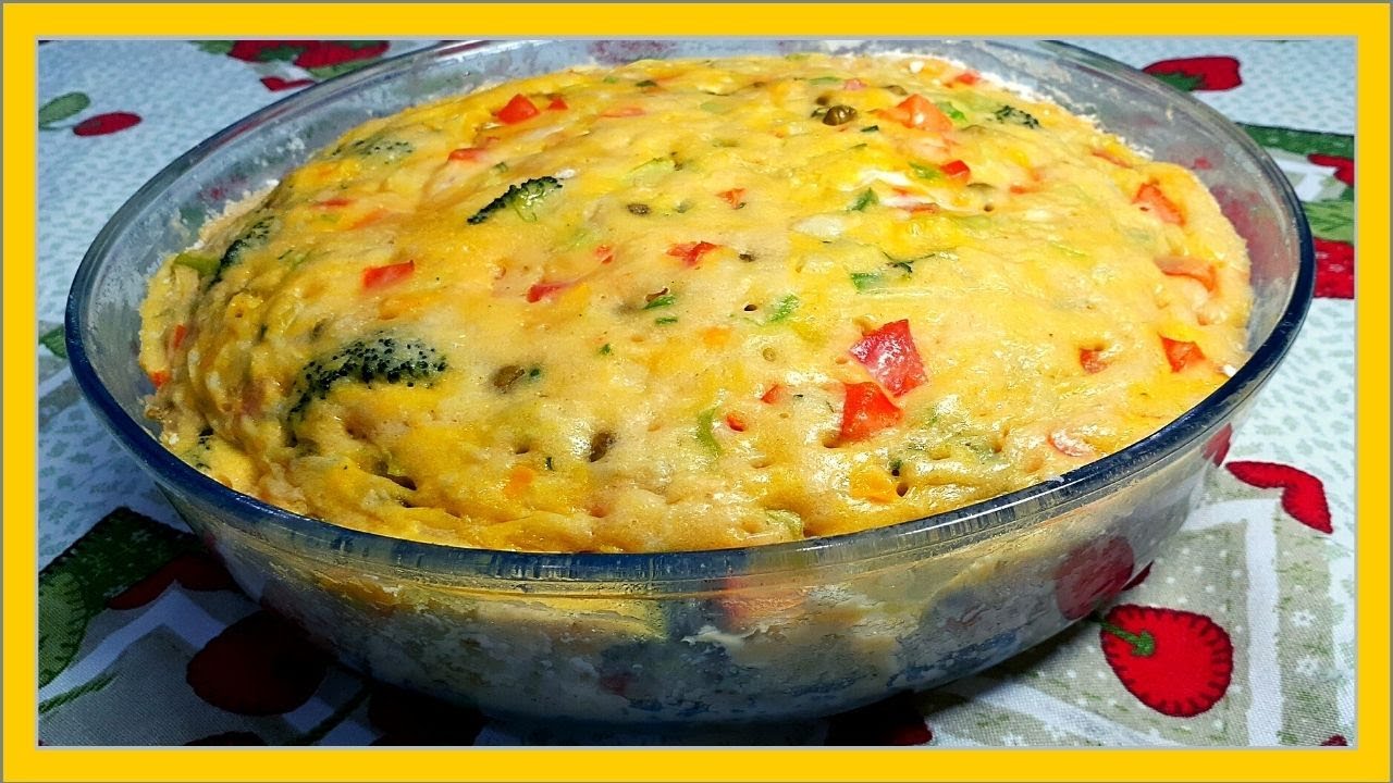 TORTA DE LEGUMES NO MICROONDAS RÁPIDA E FÁCIL
