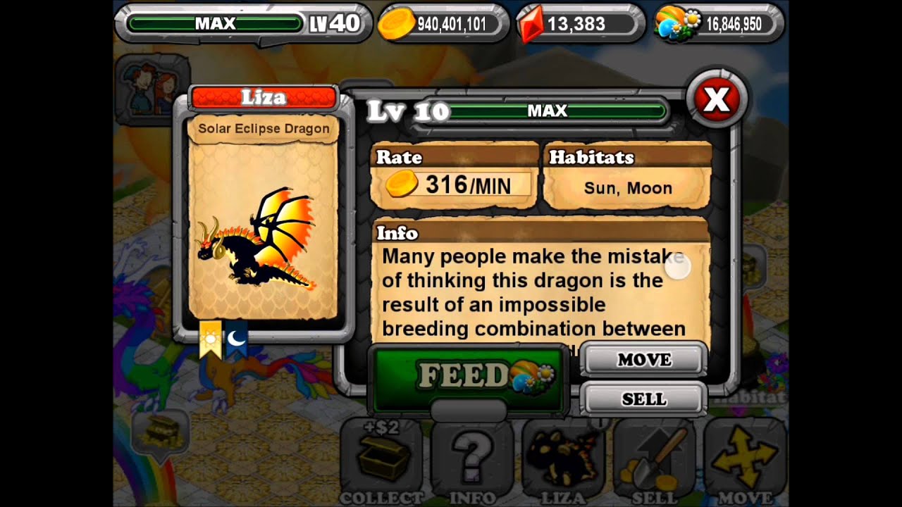 DragonVale How to Breed Solar Eclipse Dragon + Evolution [HD] YouTube