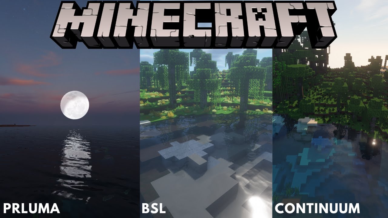 Minecraft shaders - Bsl, Continuum, ProjectLuma - YouTube