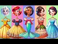 [PaperDIY] ディズニープリンセス Disney Princess Wrong Dresses Game👗Elsa, Rapunzel, Bella Ariel #asmr #エルサ