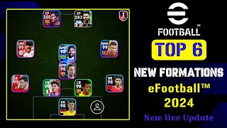 Top 6 New Formations This live Update || 424 & 4114 Formation available ? || eFootball 2024 Mobile