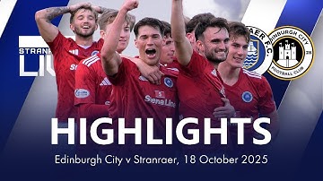 Highlights | Edinburgh City 1-3 Stranraer, 18 October 2025