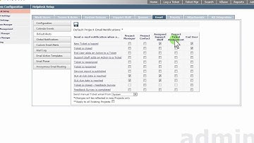 Revelation 2012 Admin / Helpdesk Setup / Email / Default Alerts