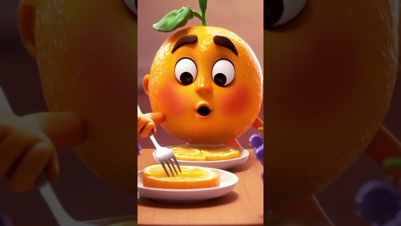Grapes & Orange Eat Together 🍇🍊 | Funny Realistic Fruit Animation 