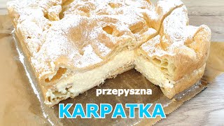 Najlepsza Karpatka - Wysoka Obłędnie Pyszna Prosty Przepis Na Dużą Blachę Idealne Ciasto Parzone