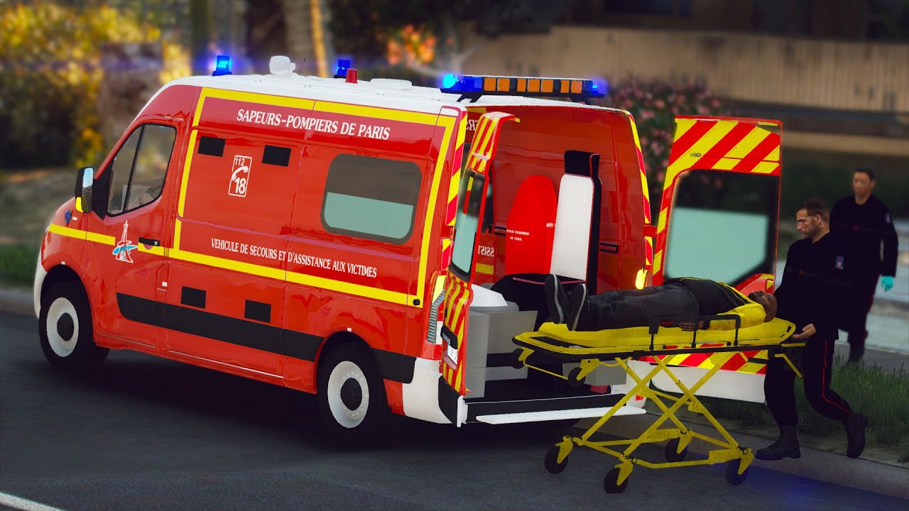 [GTA 5] LES POMPIERS DE PARIS SAUVE LA VIE A UNE FEMME #29