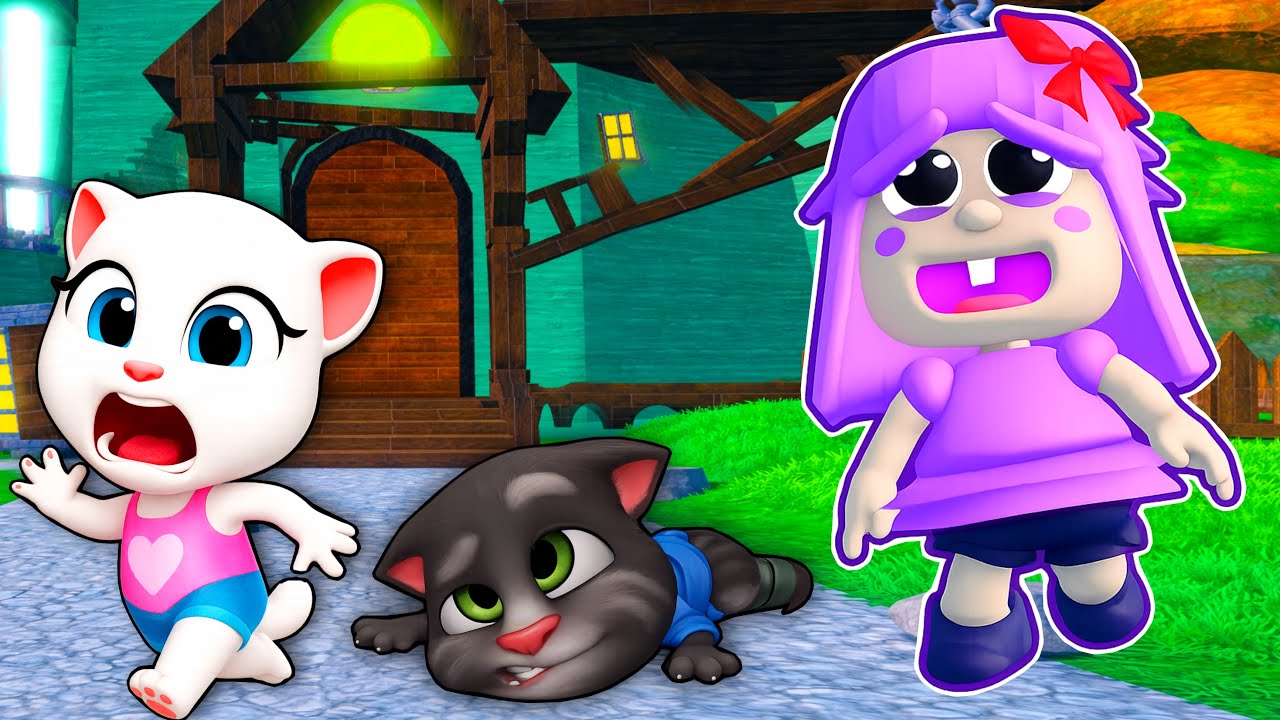 Talking Angela plays: Polly House Roblox  - My Talking Tom and Friends #Roblox #talkingangela