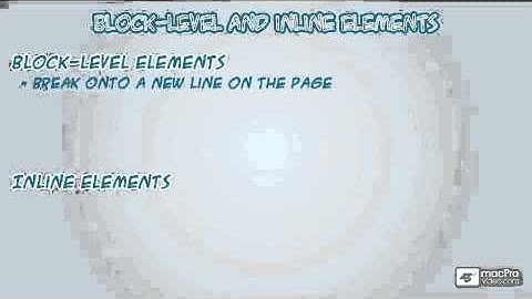 Web Design 101: XHTML Basics - 5 The Two Types Of Elements: Block  Inline