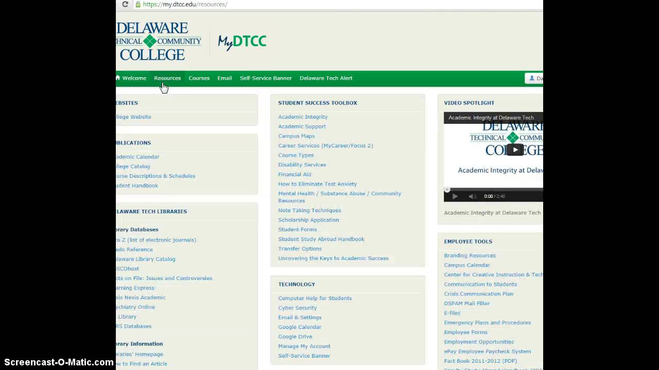 Logging into Google Drive at Delaware Tech - YouTube