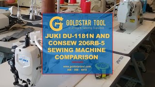 JUKI DU-1181N and Consew 206RB-5 Sewing Machine Comparison - Goldstartool.com - 800-868-4419